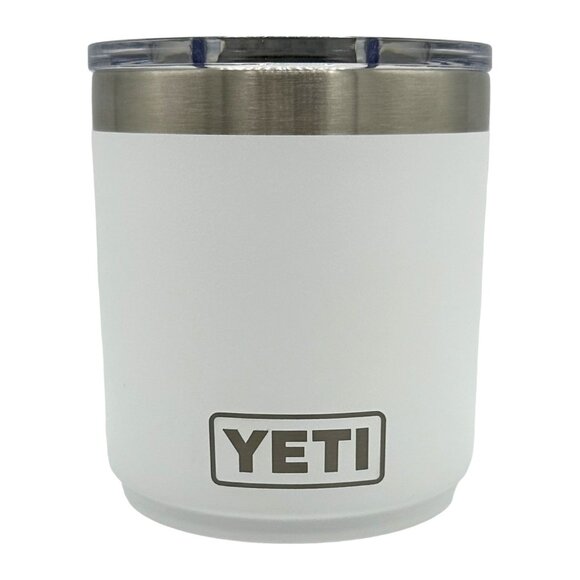 LASER ENGRAVED PERSONALIZATION YETI 10oz. LOWBALL - WHITE - Picture 1 of 2
